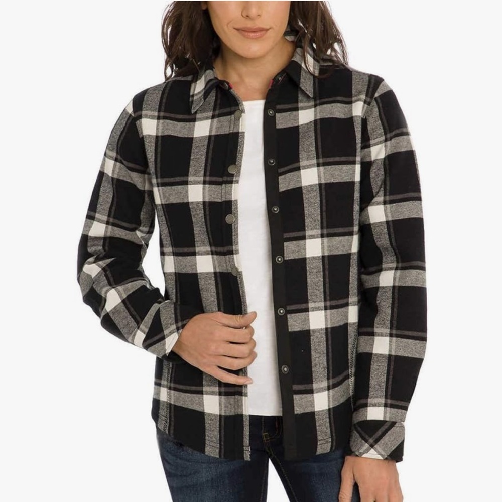 Orvis Women's Fleeced Lined Flannel Pinnacle Shirt Jacket size XXL